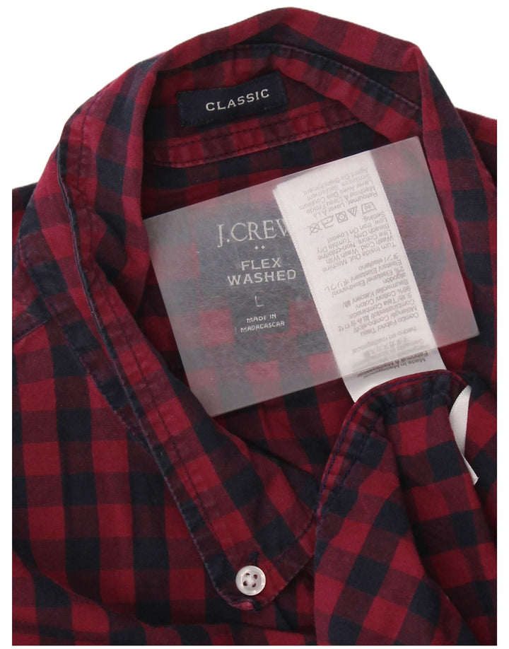 J. CREW Herre Classic Fit skjorte Stor marineblå Gingham Cotton
