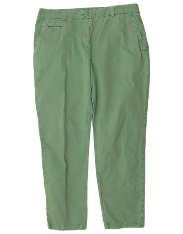 Marks & Spencer Dame Crop Chino Bukser UK 14 Large W34 L27 Grøn Bomuld