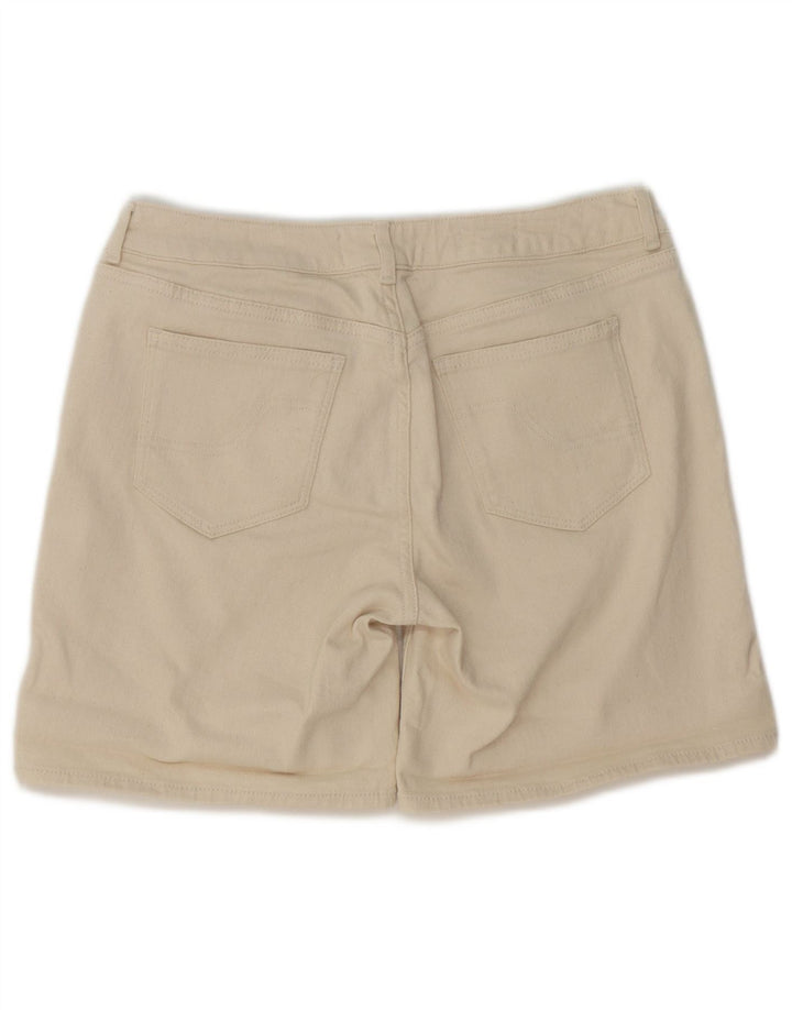 Fat Face Dame Denim Shorts UK 10 Small W30 Off White Bomuld
