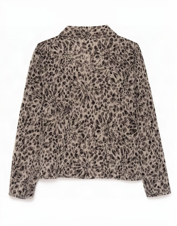 Marks & Spencer skjortebluse til kvinder UK 18 XL Grå blomster