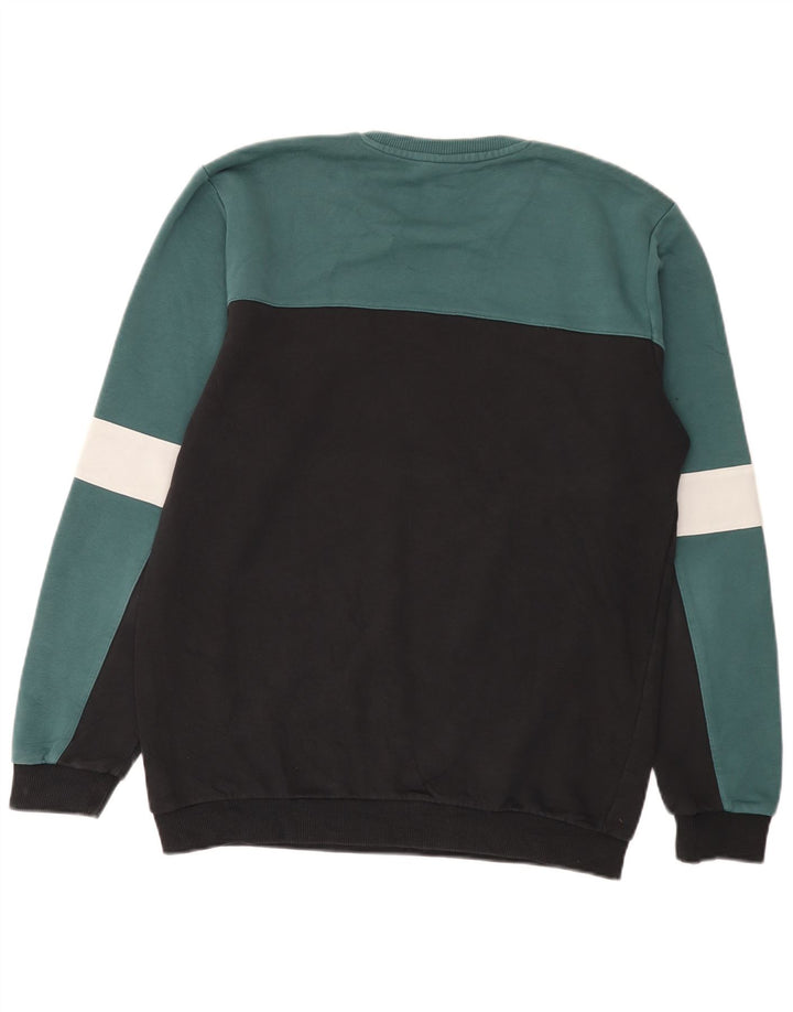 Fila Herre Sweatshirt Jumper Stor Sort Colourblock Bomuld