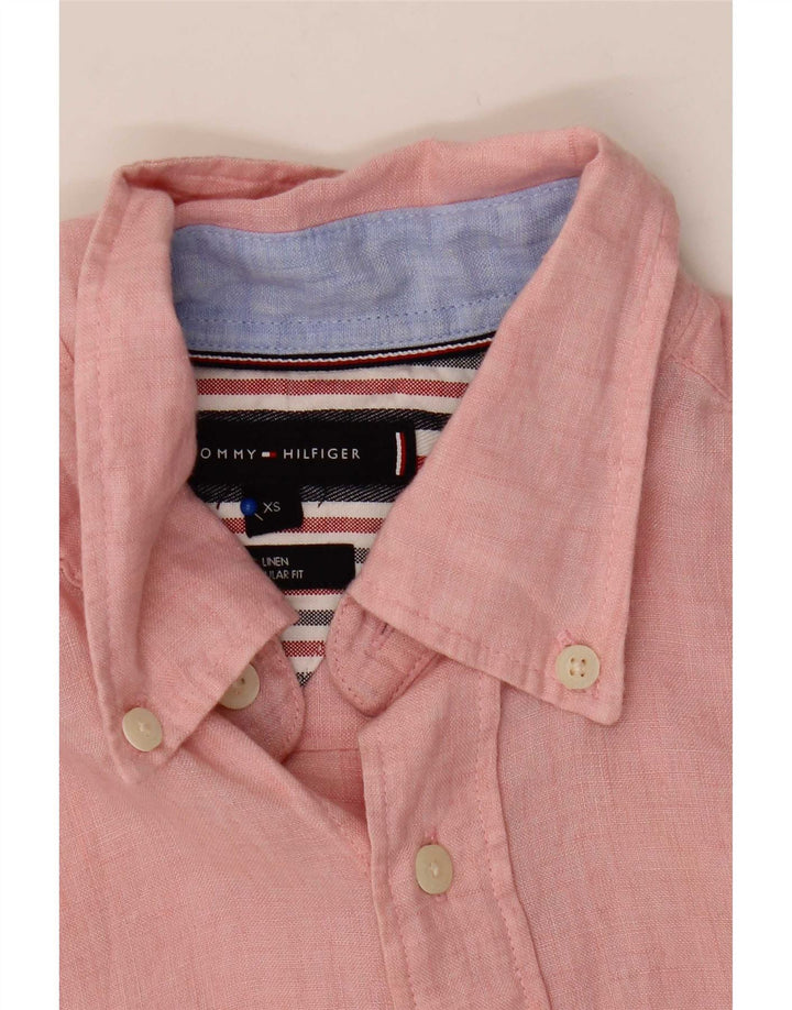 Tommy Hilfiger Herre Regular Fit skjorte XS Pink Linen