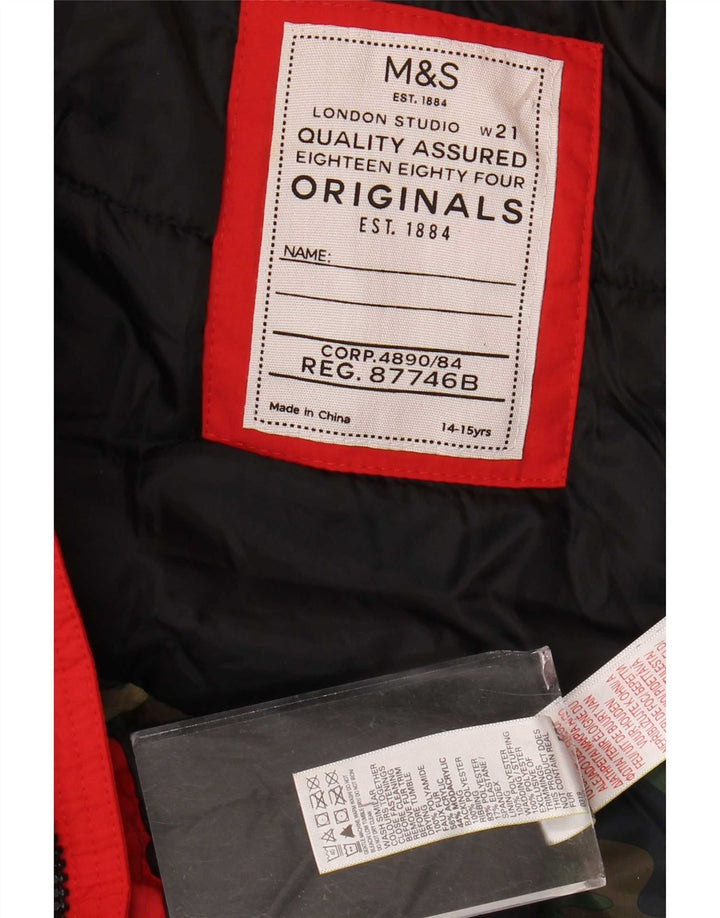Marks & Spencer Boys Utility-jakke med hætte 14-15 år rød polyamid