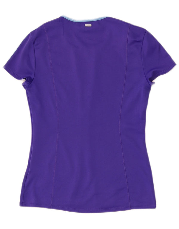 Adidas Dame Climalite T-Shirt Top UK 4/6 XS Lilla Polyester