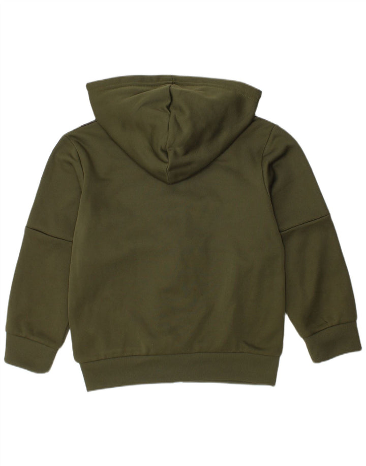ADIDAS Boys Zip Hoodie Sweater 4-5 Years Green Polyester