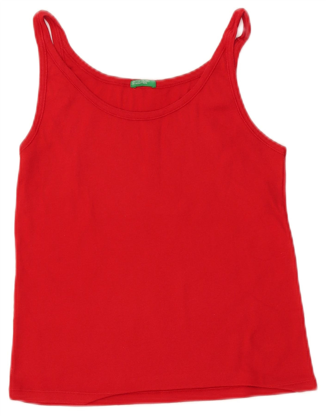 BENETTON Dame Cami Top UK 12 Medium Rød Bomuld