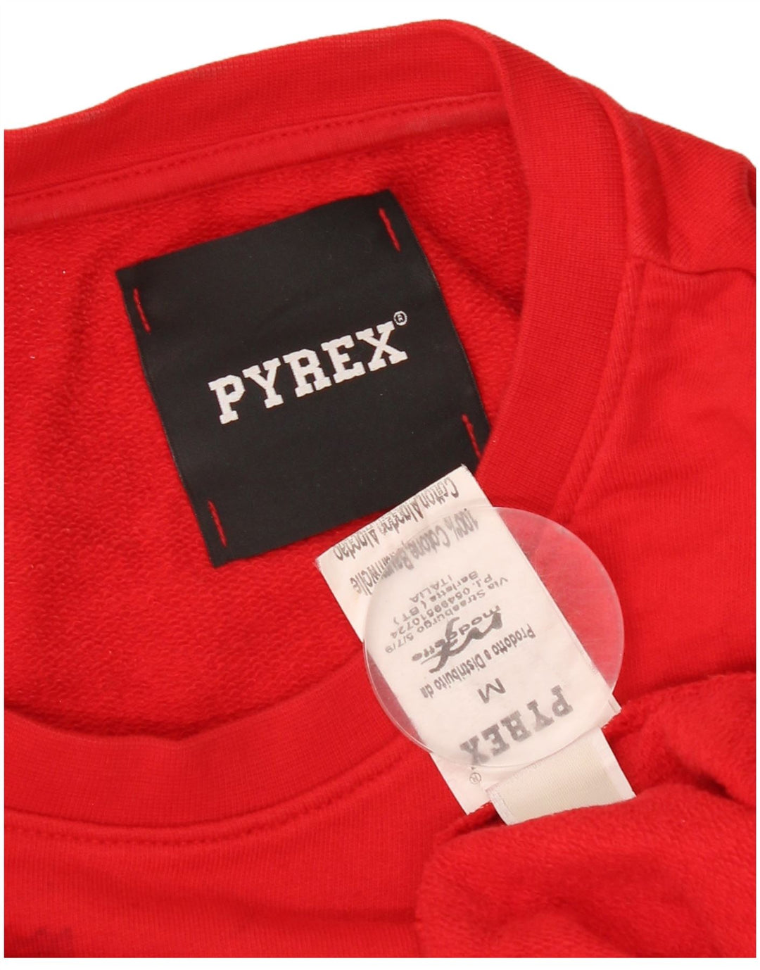 Pyrex Dame Grafisk Sweatshirt Jumper UK 14 Medium Rød Bomuld