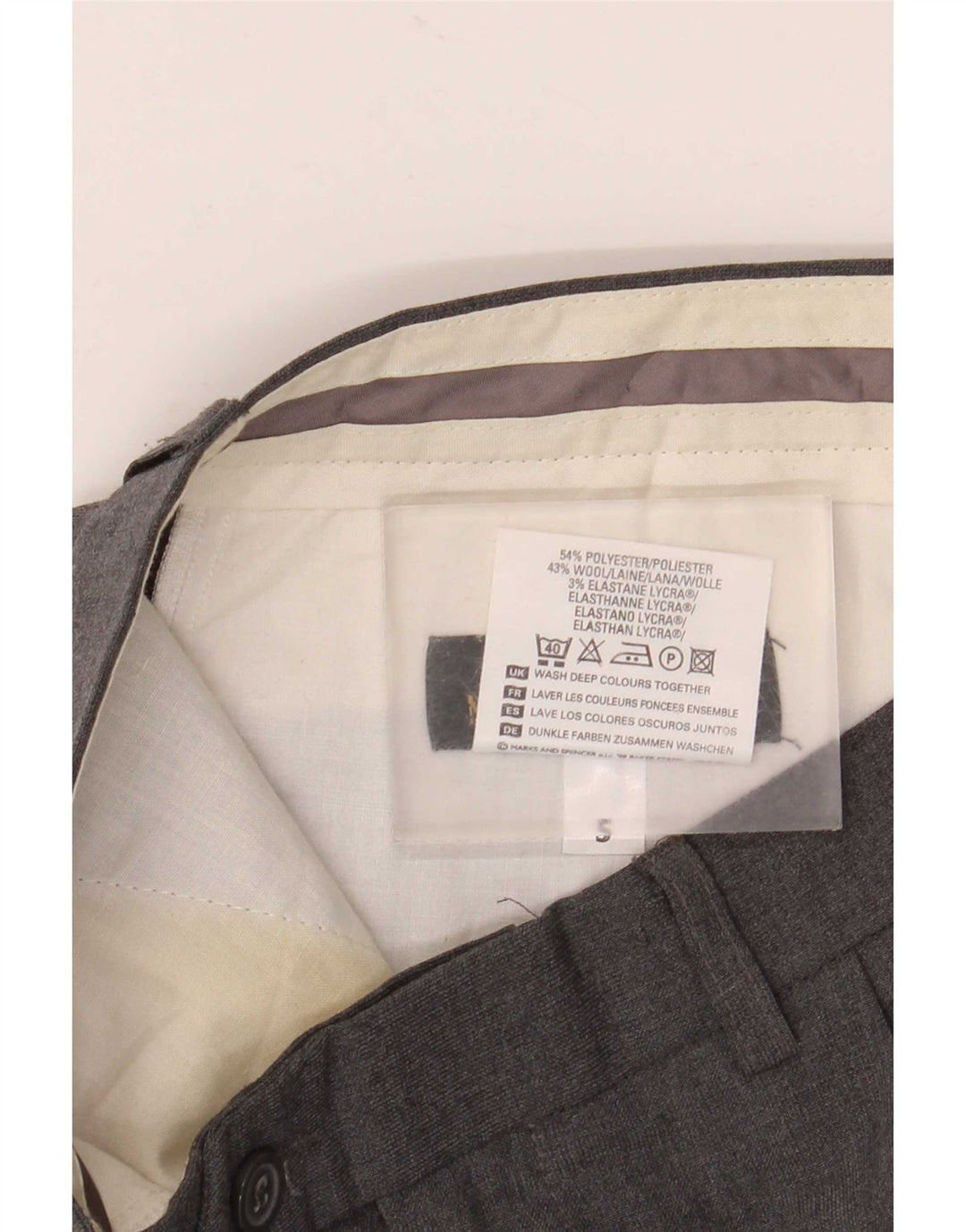 Marks & Spencer Herre Pegged Suit Bukser W34 L31 Grå Polyester