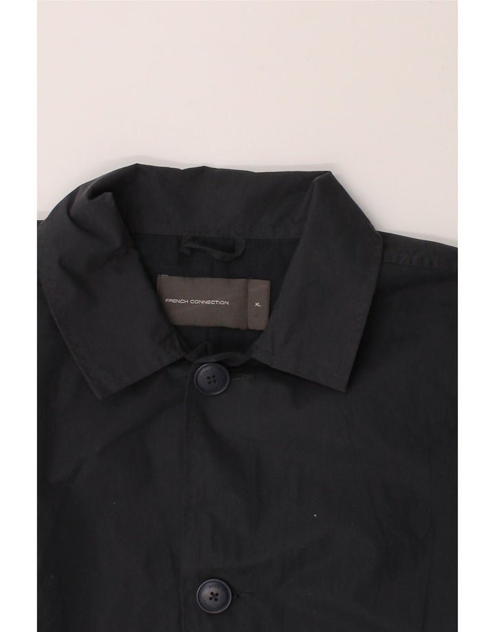 FRENCH CONNECTION Mens Overcoat UK 42 XL Navy Blue Polyester Vintage French Connection and Second-Hand French Connection from Messina Hembry 