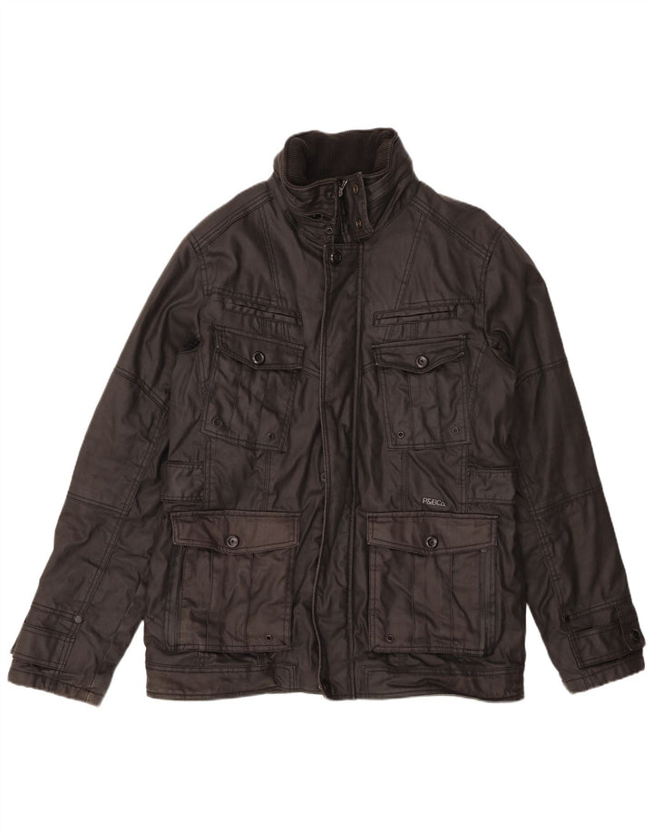 PULL & BEAR Herre Utility Jacket UK 42 XL Sort