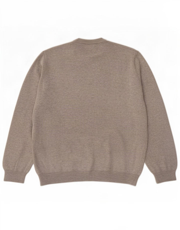 Marks & Spencer Herre V-hals trøje Sweater Large Grå Flecked Bomuld