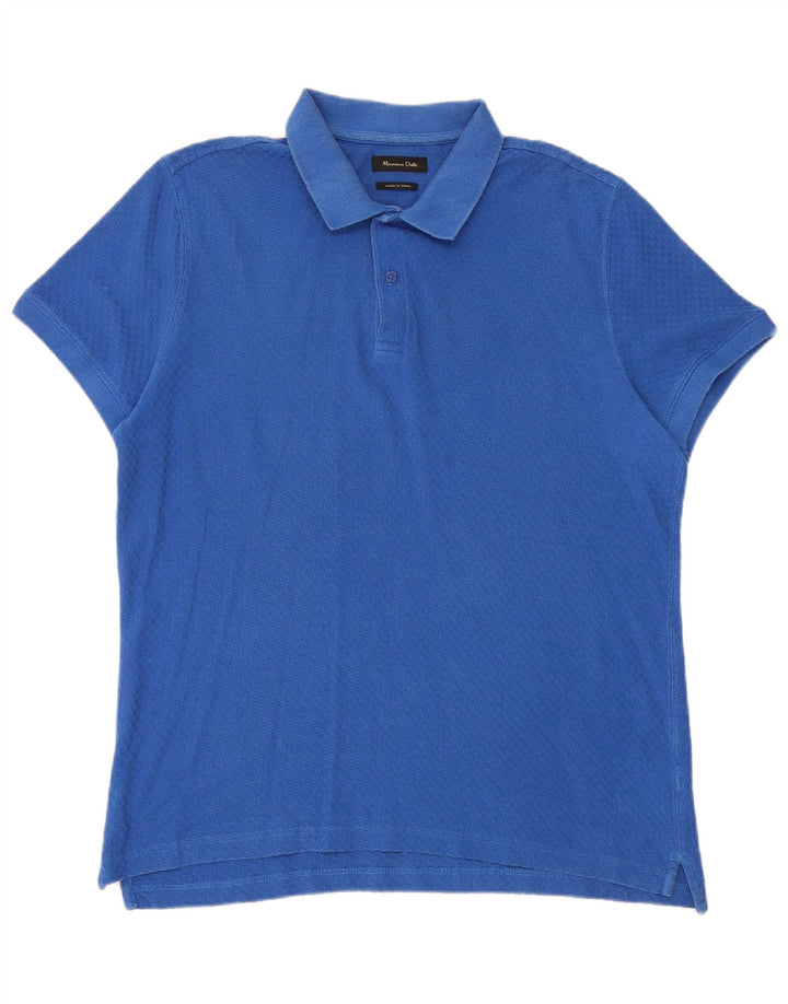 Massimo Dutti Herre Polo Shirt Stor Blå Bomuld