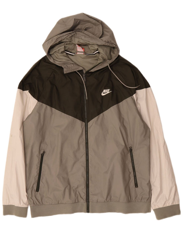 Nike Træningsdragt med hætte til mænd Topjakke 2XL Grå Colourblock Polyester