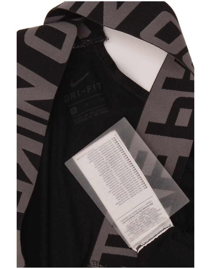 Nike Dame Dri Fit Grafisk Sport BH Top Lille sort polyester