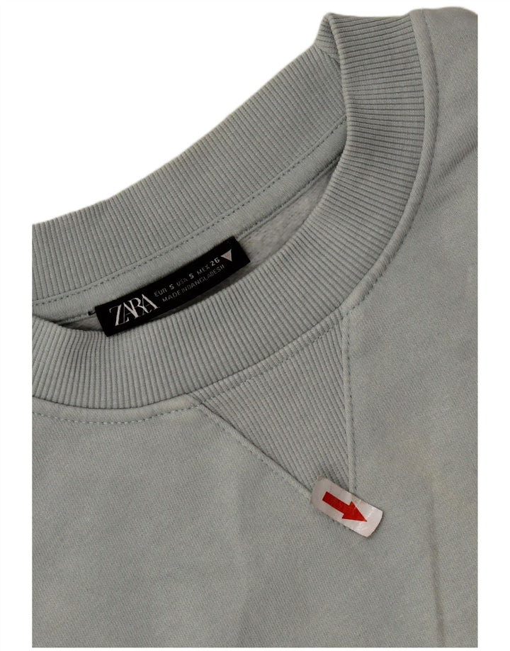 Zara Womens Oversized Sweatshirt Jumper UK 10 Small Grey Bomuld