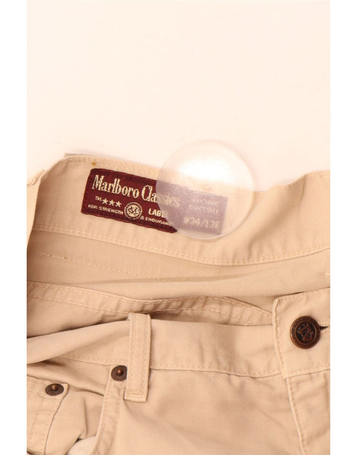 MARLBORO CLASSICS Straight Casual bukser til mænd W34 L30 Beige Bomuld