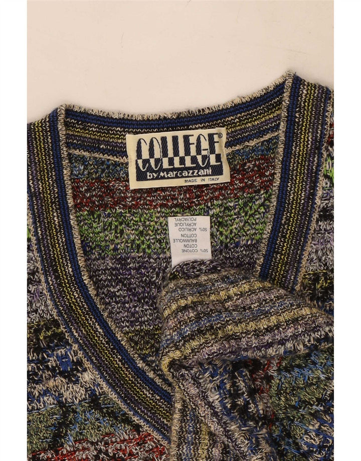 Marcazzani Herre V-hals sweater Medium Flerfarvet Fair Isle Cotton