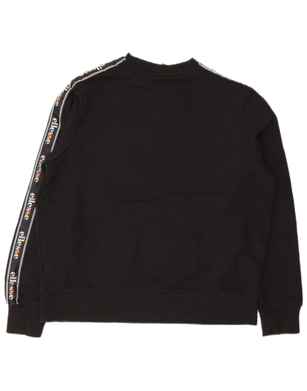 Ellesse Womens Grafisk Oversized Sweatshirt Jumper UK 10 Small Black Bomuld