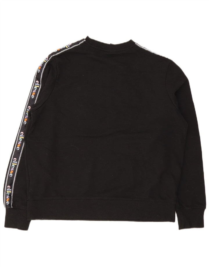 Ellesse Womens Grafisk Oversized Sweatshirt Jumper UK 10 Small Black Bomuld