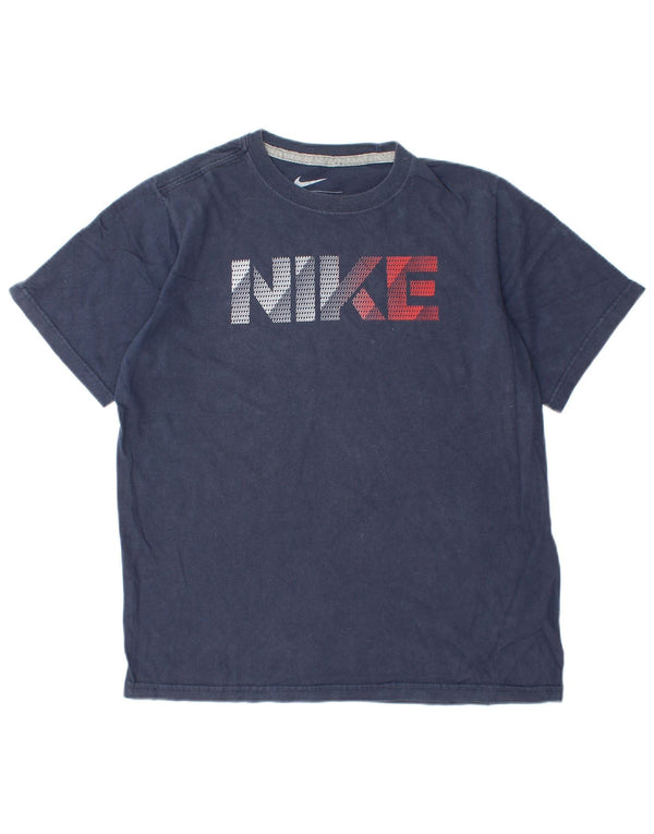 Nike drenge grafisk t-shirt top 13-14 år XL marineblå bomuld