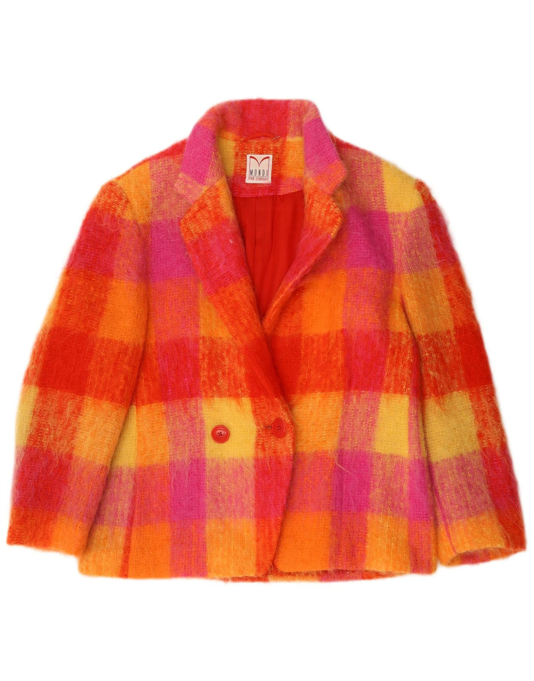Mondi Dame 3/4 ærmet blazerjakke EU 42 Stor flerfarvet plaid