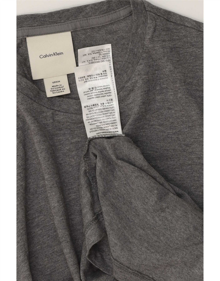 Calvin Klein Herre T-Shirt Top Lille Grå Bomuld