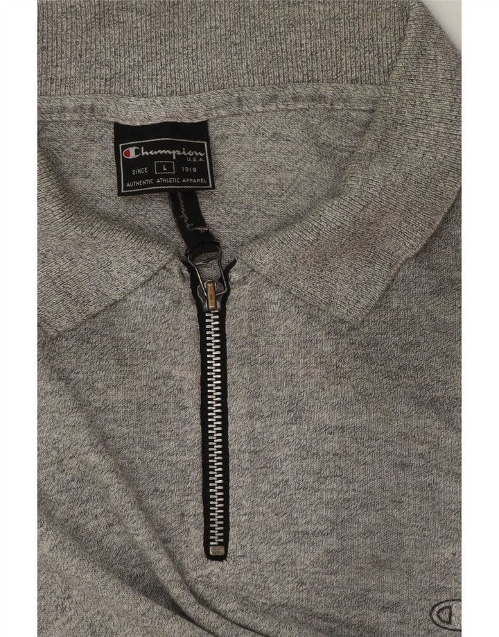Champion Herre Polo Shirt Large Grey Flecked