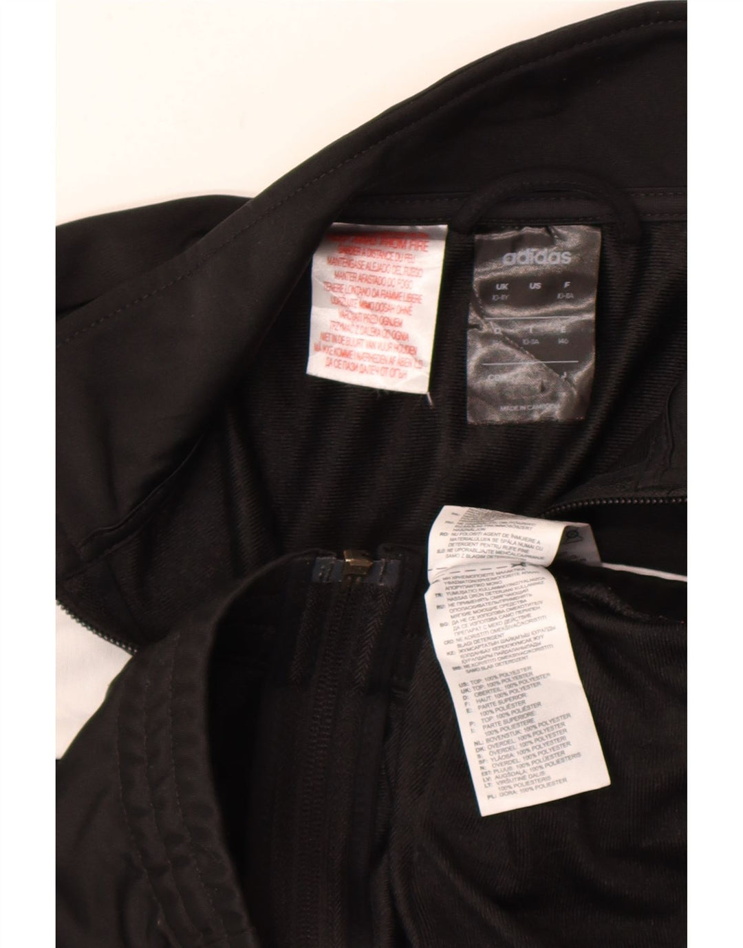 ADIDAS Træningsdragt til drenge Topjakke 10-11 år Sort Colourblock Polyester