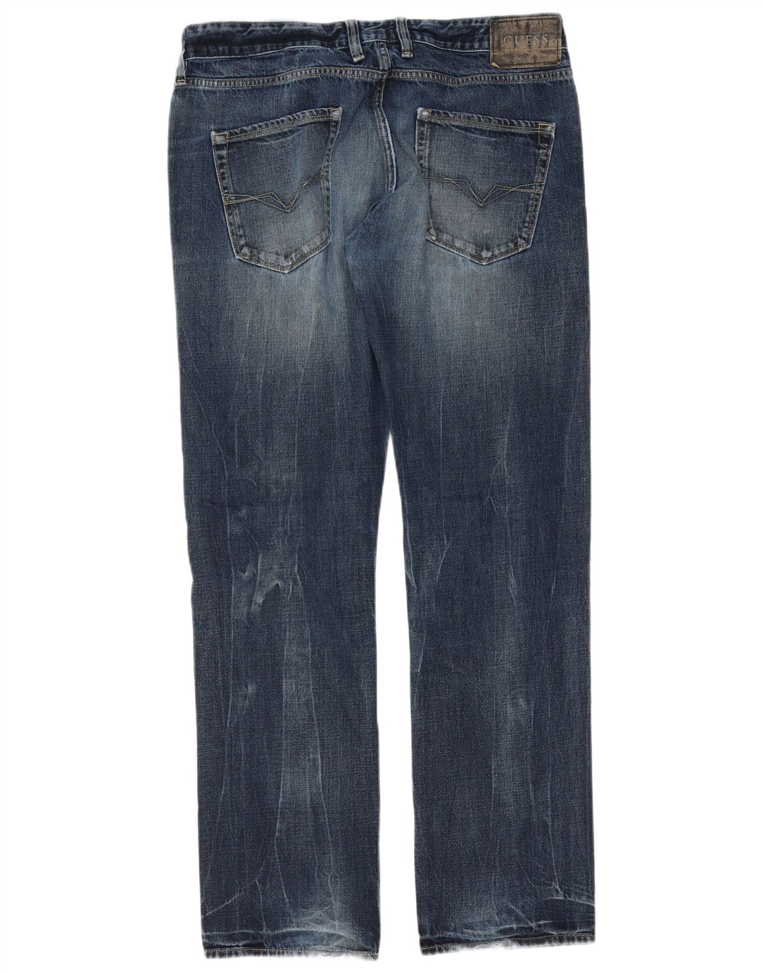 Guess Straight Jeans til mænd W34 L34 Blå Bomuld