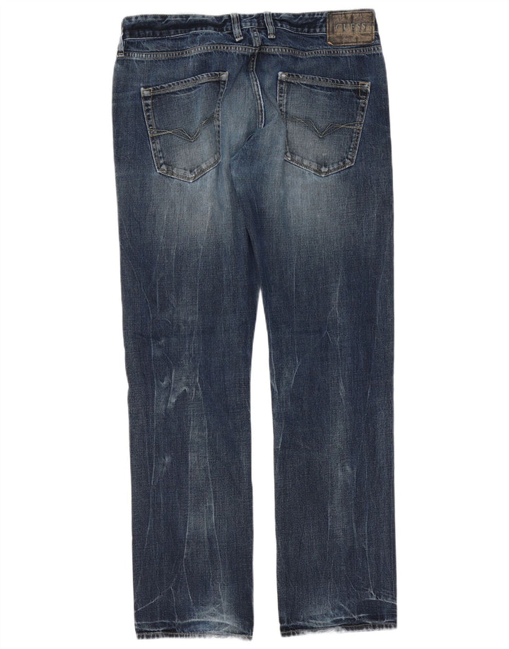 Guess Straight Jeans til mænd W34 L34 Blå Bomuld