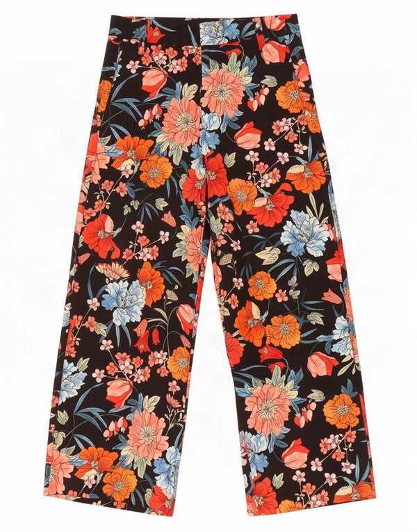 Zara Womens Harem Trousers Large W30 L25 Multicoloured Floral Polyester