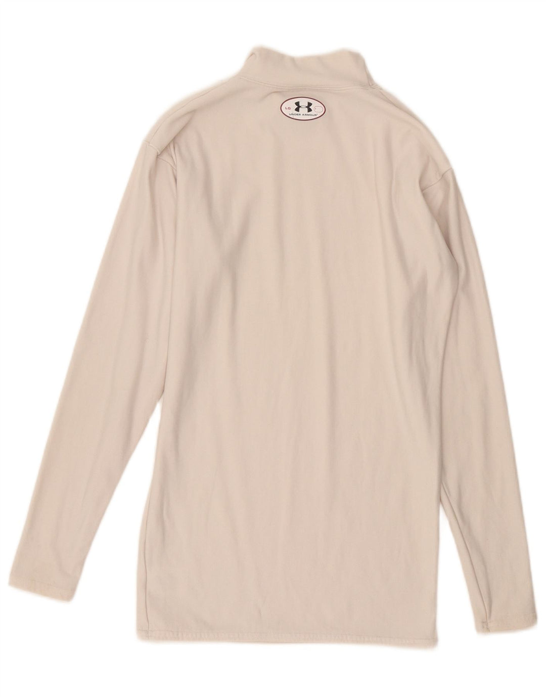 Under Armour Dame Cold Gear Top Langærmet Large Off White Nylon