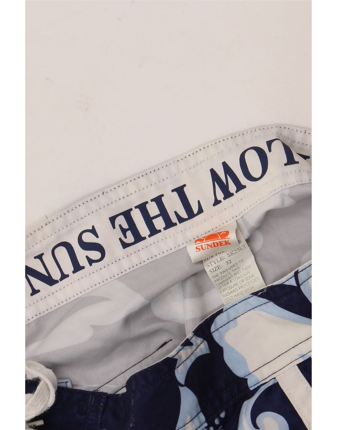 Sundek Badeshorts til mænd W32 Medium Navy Blue Floral Polyester