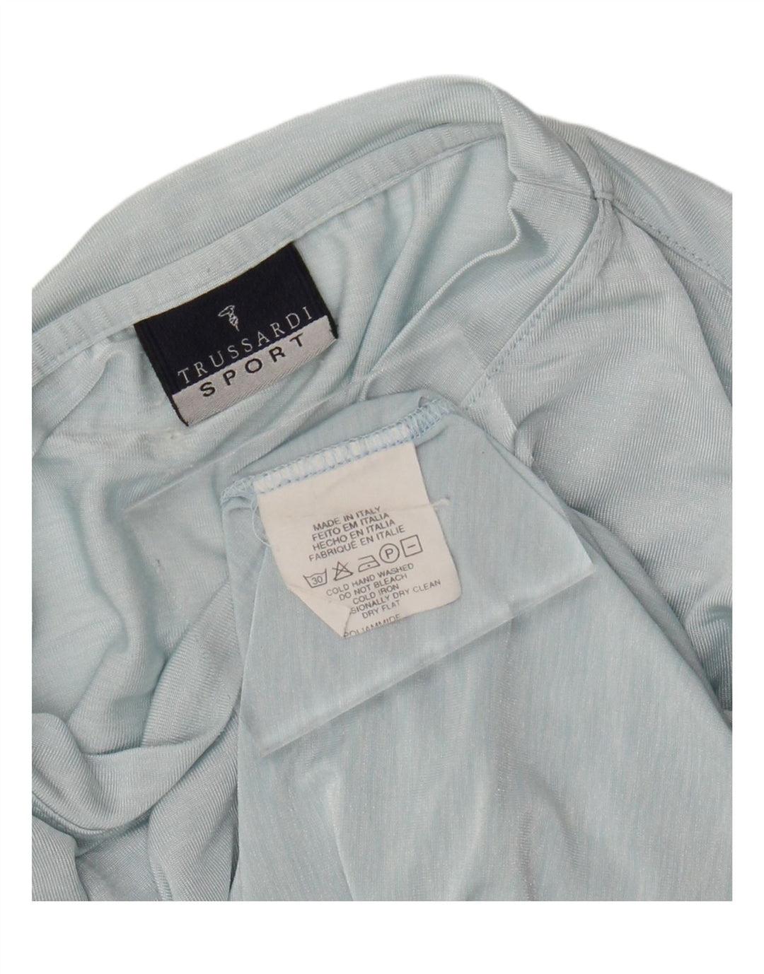 TRUSSARDI Herre T-Shirt Top Medium Blå Polyamid