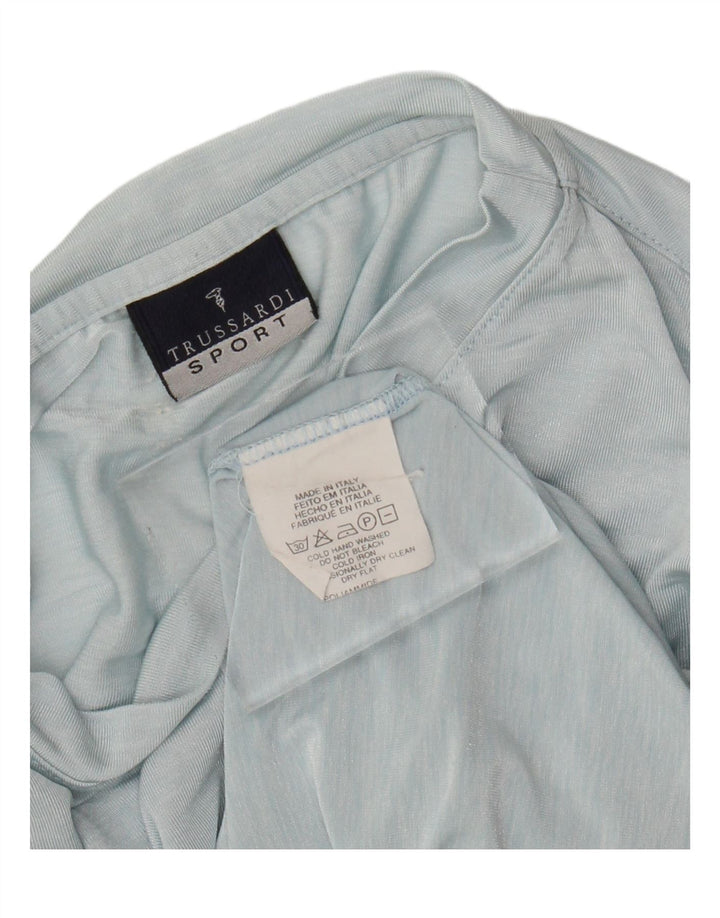 TRUSSARDI Herre T-Shirt Top Medium Blå Polyamid