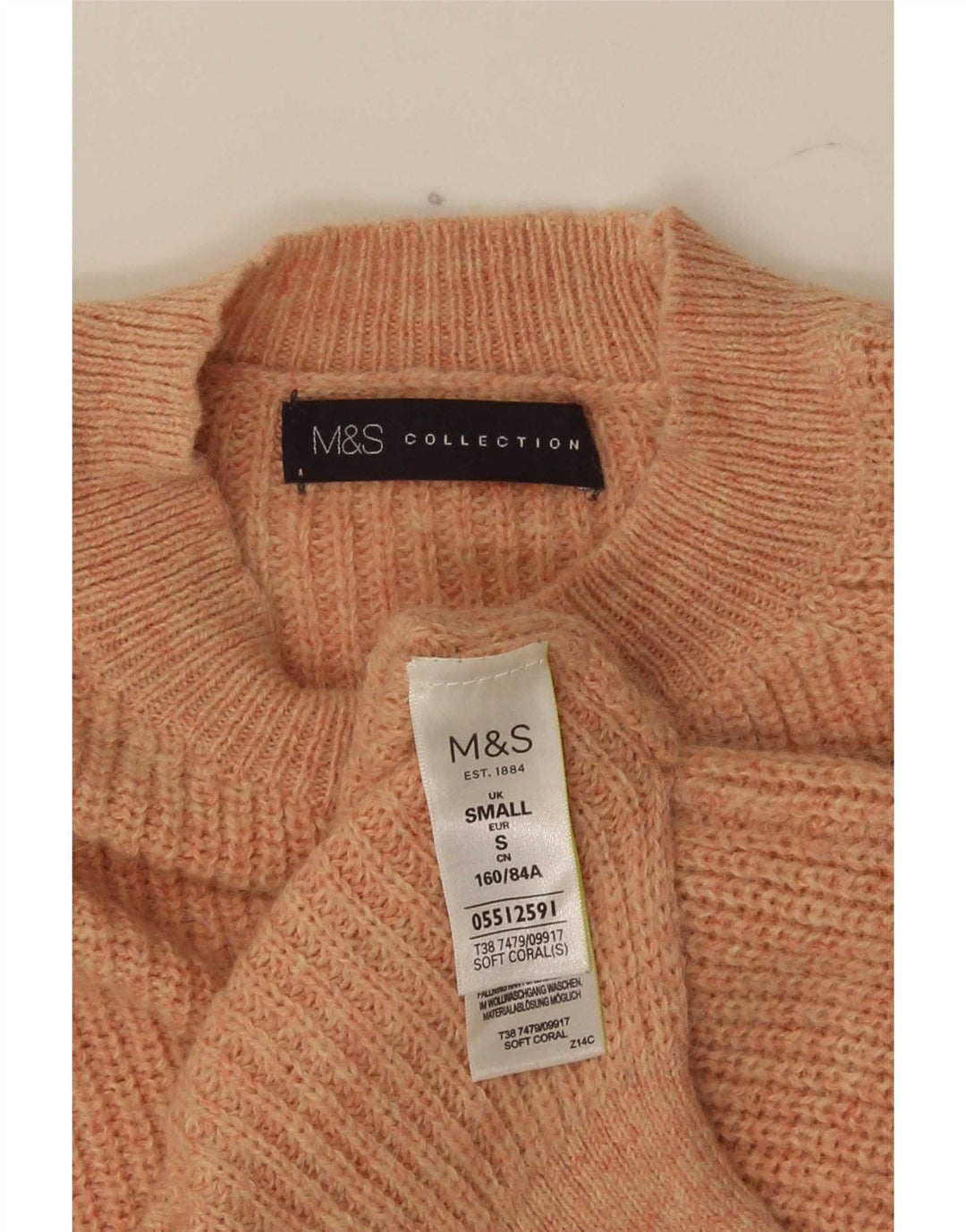 Marks & Spencer Dame Oversized Crew Neck sweater UK 10 Small Pink
