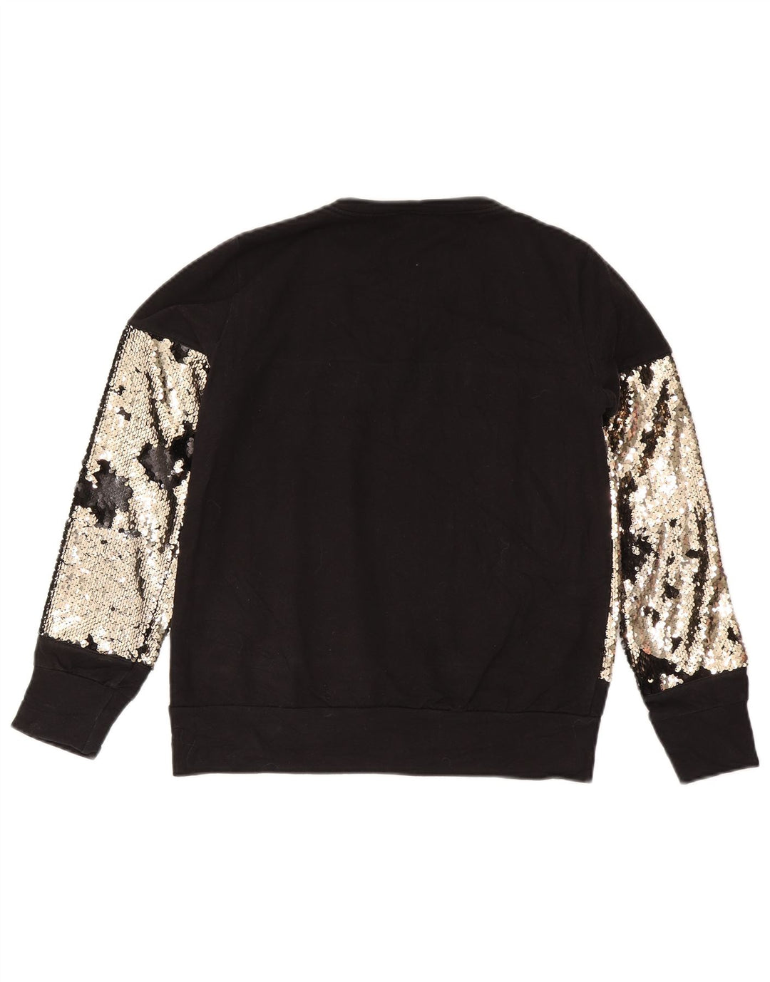 Guess Dame Sweatshirt Jumper UK 14 Medium Sort Colourblock Bomuld