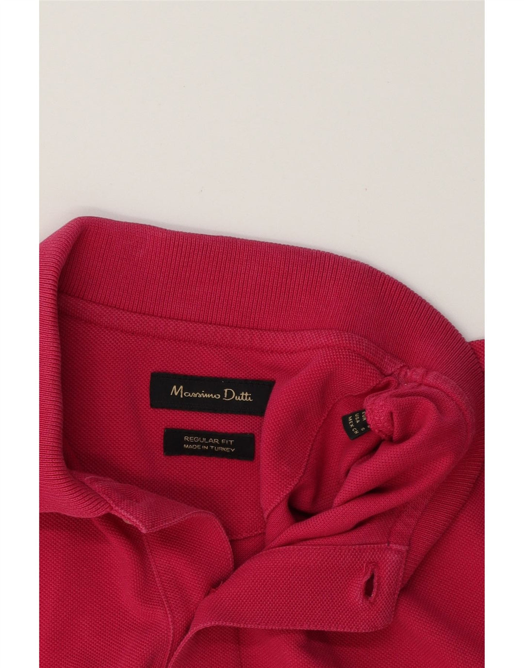 MASSIMO DUTTI Mens Regular Fit Polo Shirt Small Pink Cotton Vintage Massimo Dutti and Second-Hand Massimo Dutti from Messina Hembry 