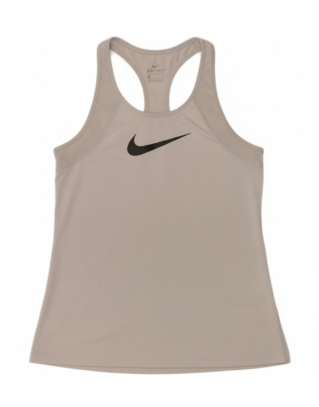 NIKE Womens Dri Fit Graphic Vest Top UK 10 Small Grey Polyester