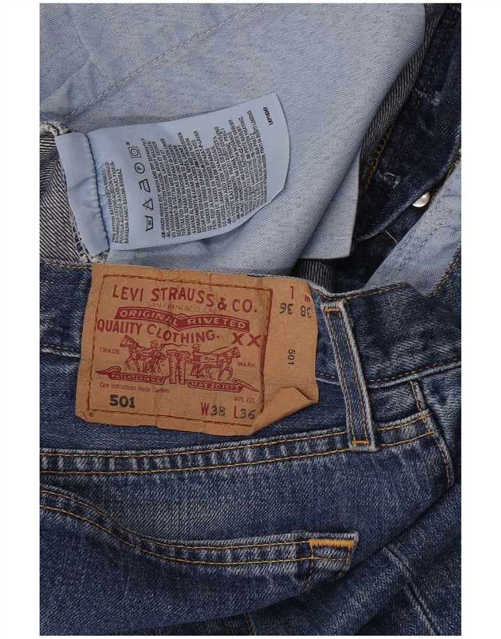 Levi's Herre 501 Straight Jeans W38 L30 Blå Bomuld