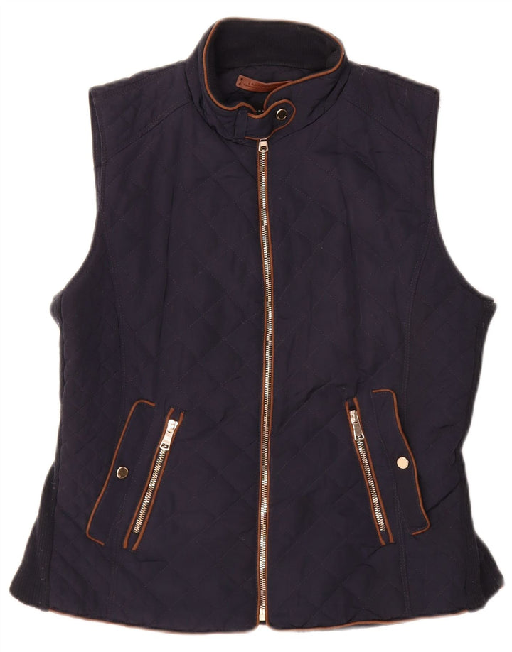 Zara Dame Quilted Gilet UK 16 Large Navy Blue