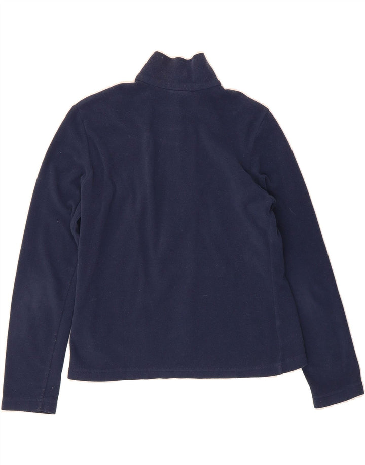 JACK WOLFSKIN Womens Zip Neck Fleece Jumper UK 12 Medium  Navy Blue Vintage Jack Wolfskin and Second-Hand Jack Wolfskin from Messina Hembry 