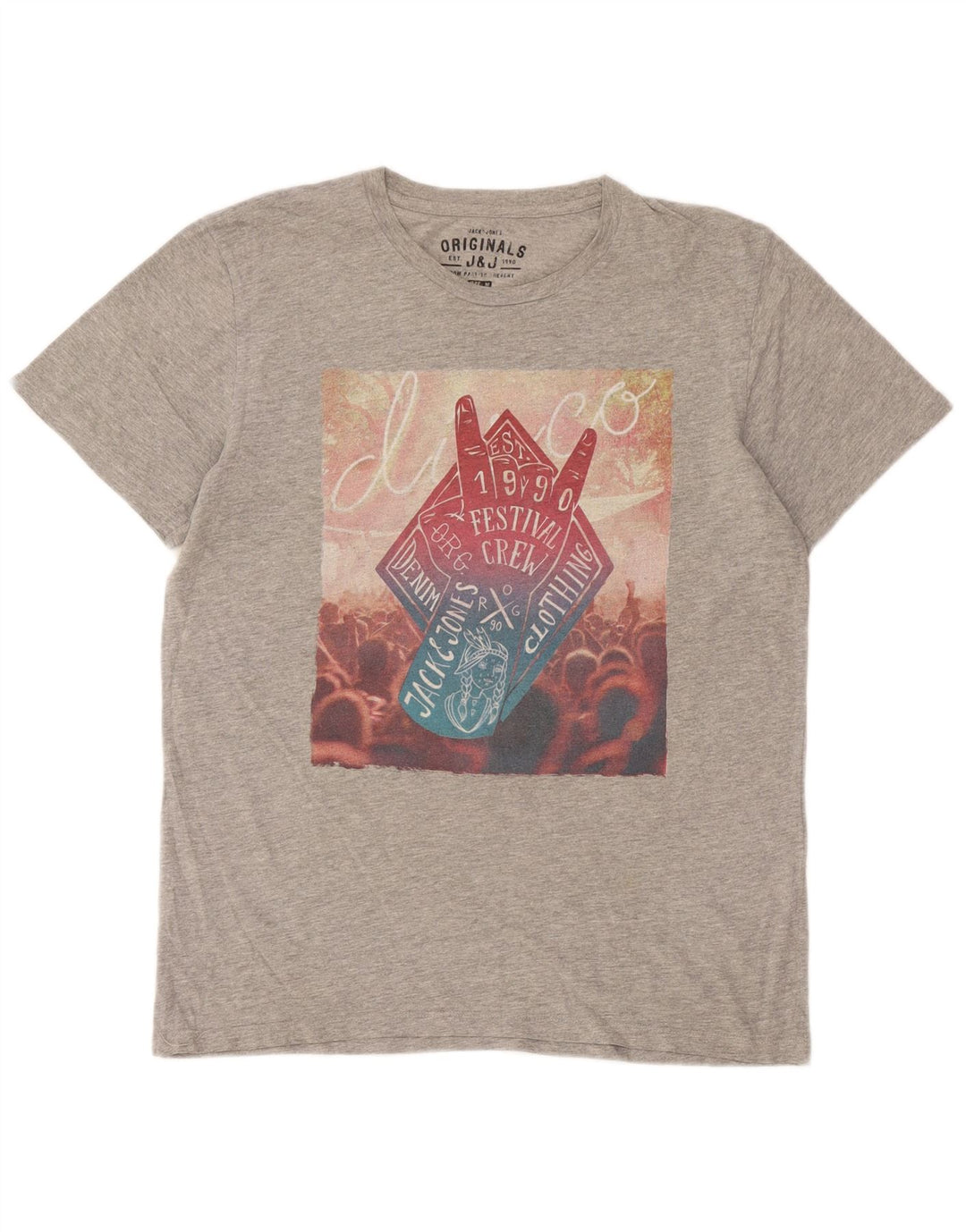 Jack & Jones Herre grafisk T-shirt Top mellemgrå