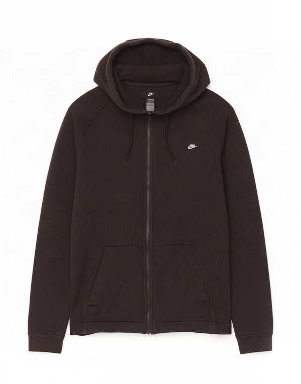 Nike Mens Zip Hoodie Sweater Medium Black Cotton