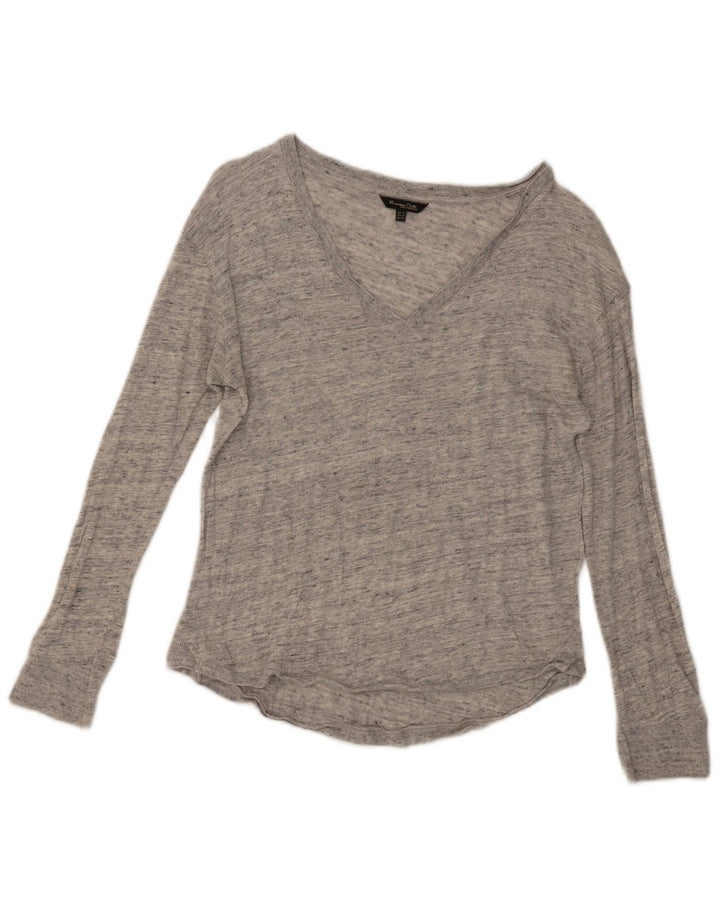 Massimo Dutti Dame Top Langærmet UK 12 Medium Grå Flecked