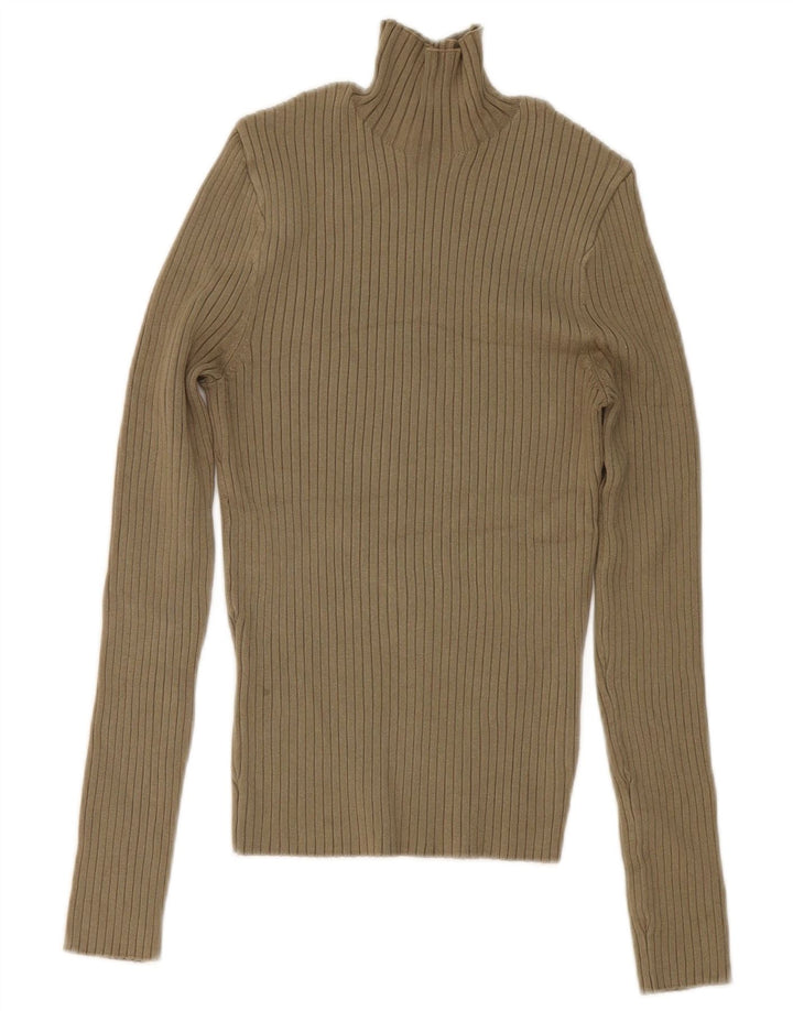 Zara Dametop Langærmet UK 12 Medium Khaki Viscose