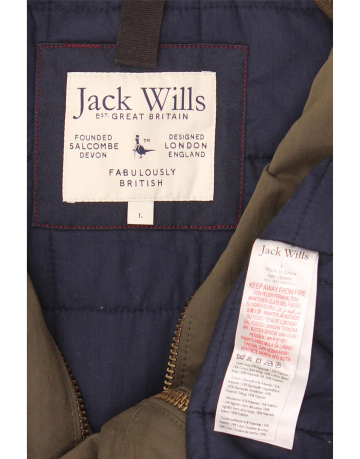 Jack Wills Bomberjakke til mænd UK 40 Stor Khaki Polyamid