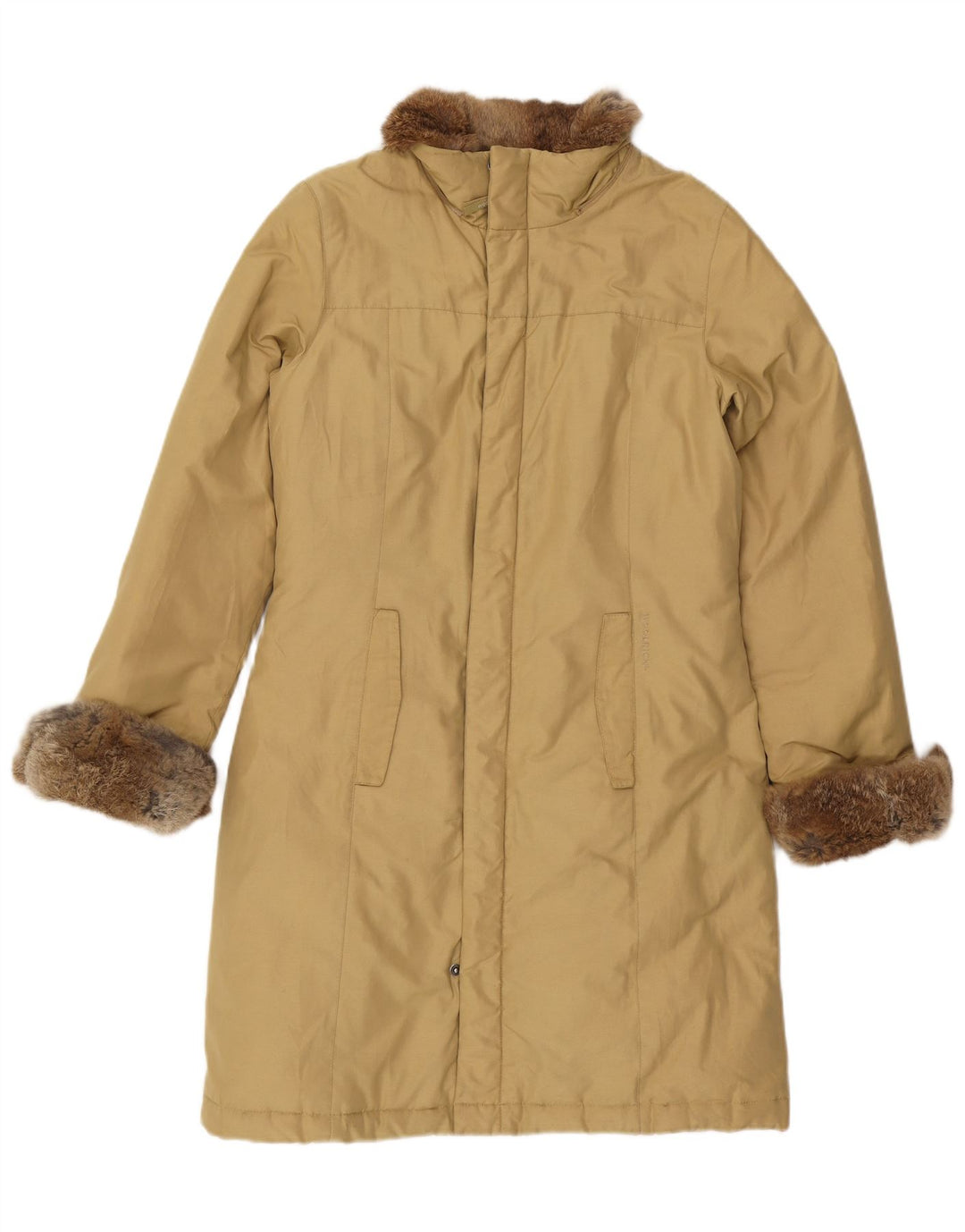Woolrich Womens Polstret Frakke UK 14 Medium Beige Bomuld
