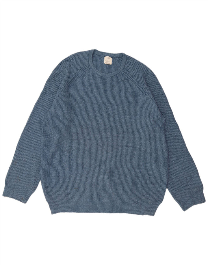 Marks & Spencer Herre sweater med rund hals 2XL blå polyamid