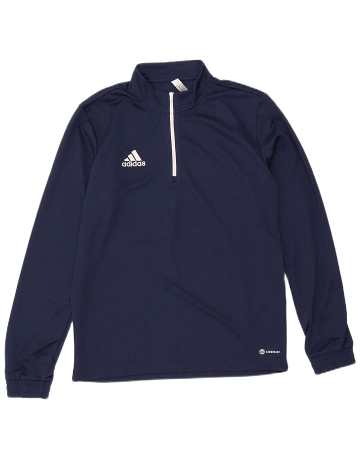 Adidas Herre Aeroready Zip Neck Pullover Træningsdragt Top Medium Navy Blue